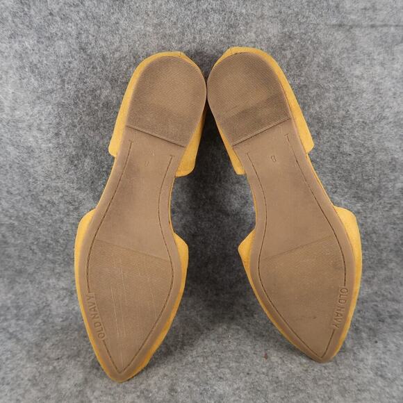 Old Navy Shoes Womens 8 Flats Slip On Skimmer D'Orsay Casual Yellow Almond Toe - Picture 9 of 11